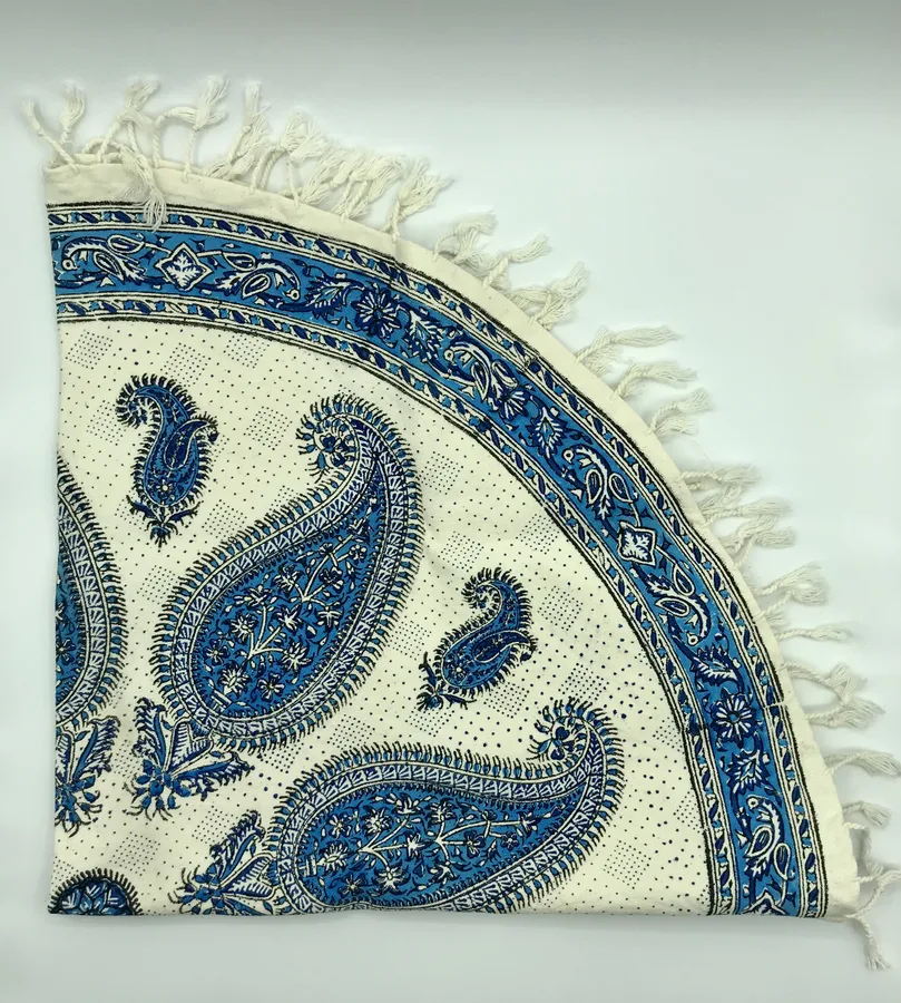 Textile Qalamkar imprimé au tampon, motif paisley